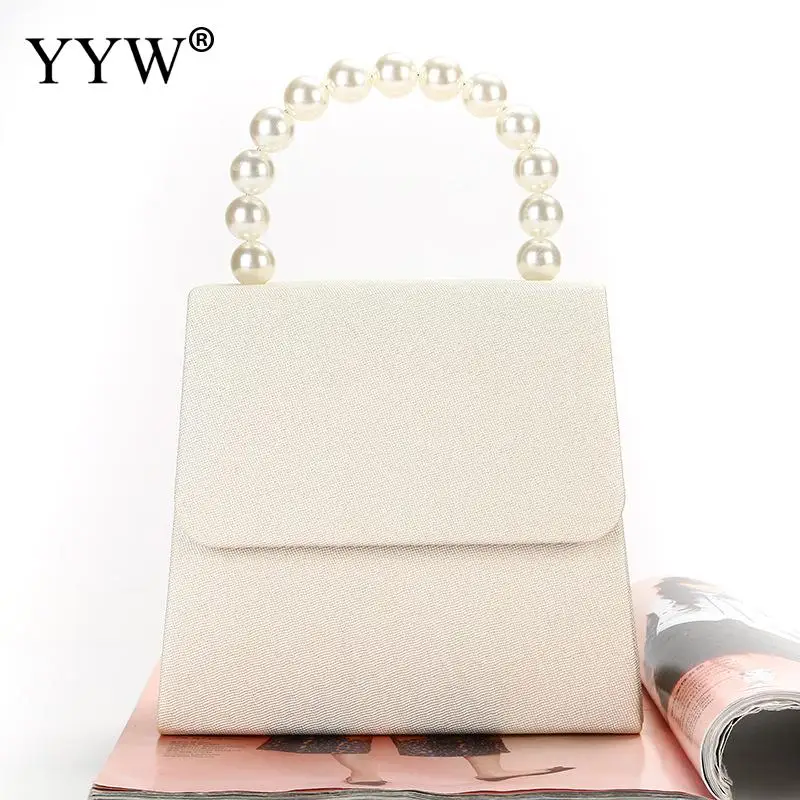 

YYW Bag Lady White With Pearl Wedding Bags Clutch Female Evening 2019 Luxury Handbags Women Bags Designer Sac Main Femme Totes