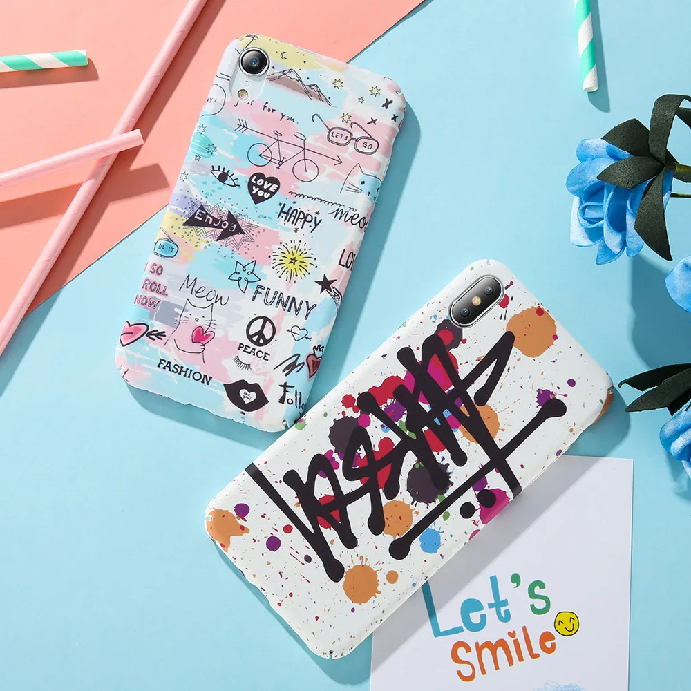 Чехол KISSCASE Fantasy Graffiti для iPhone X XR XS Max чехол 8 7 6 6s Plus гладкий матовый Жесткий ПК