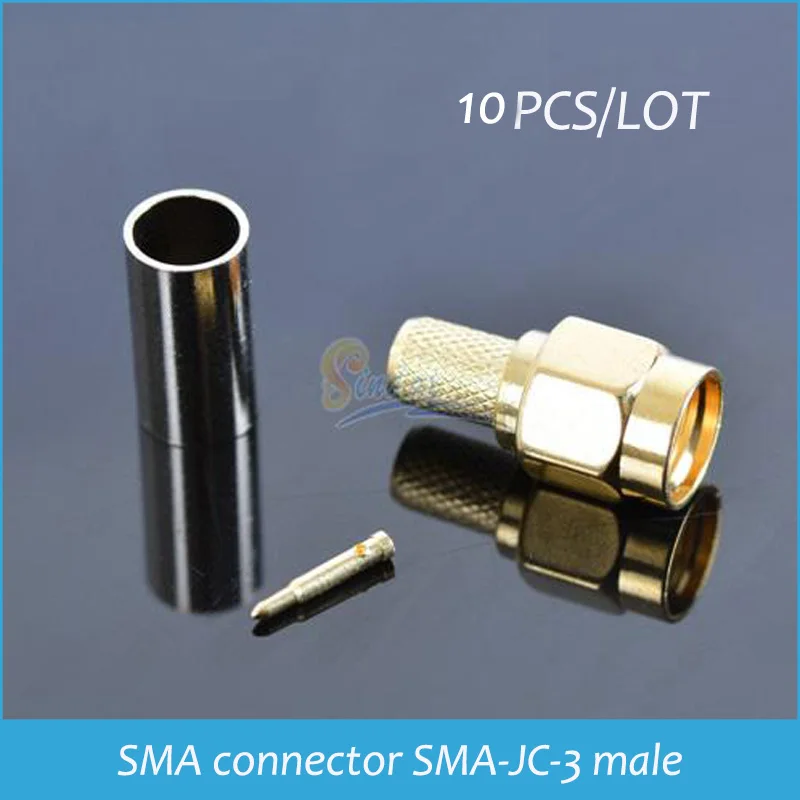 Sindax SMA Штекерный адаптер обжимной разъем для RG58 LMR195 RG400 RG142 RF 10 шт.|plug connector|plug adapter
