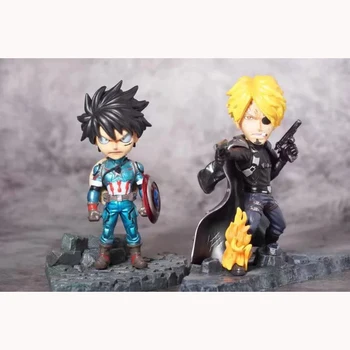 

Anime One Piece Figure luffy cosplay Captain American Sanji Cosplay Nick Fury PVC Action Figure Collection Model Toys For Gift