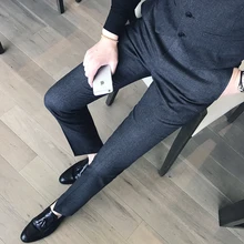 Высококачественный бренд мужской модный бутик сплошной цвет официальный деловой костюм брюки мужские профессиональные повседневные мужские брюки