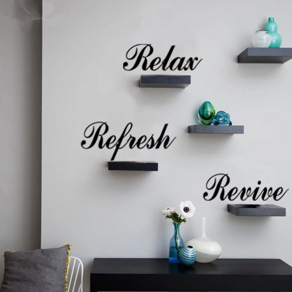 Relax Refresh Revive Bathroom Bath Vinyl Wall Decal Quote Words