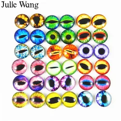 Julie Wang 20pcs 15mm/18mm/20mm Glass Round Dragon Lizard Frog Vivid Eyes Cabochons Necklace Pendant Jewelry Making Accessory Julie Wang 20pcs 15mm/18mm/20mm Glass Round Dragon Lizard Frog Vivid Eyes Cabochons Necklace Pendant Jewelry Making Accessory