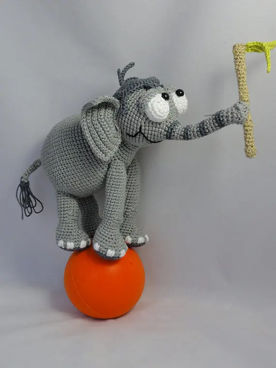 Вязание амигуруми Джамбо игрушка слон погремушки куклы|doll rattle|elephant rattletoy rattle |