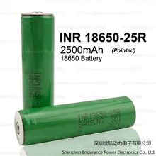 2 pcs .. 25R original para Samsung INR18650-25R 20A bateria de lítio de descarga, 2500 mAh Baterias de Cigarro Eletrônico + cap