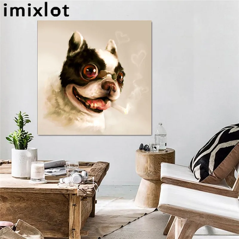 Imixlot профессиональный художник ручная работа современная картина курить быка