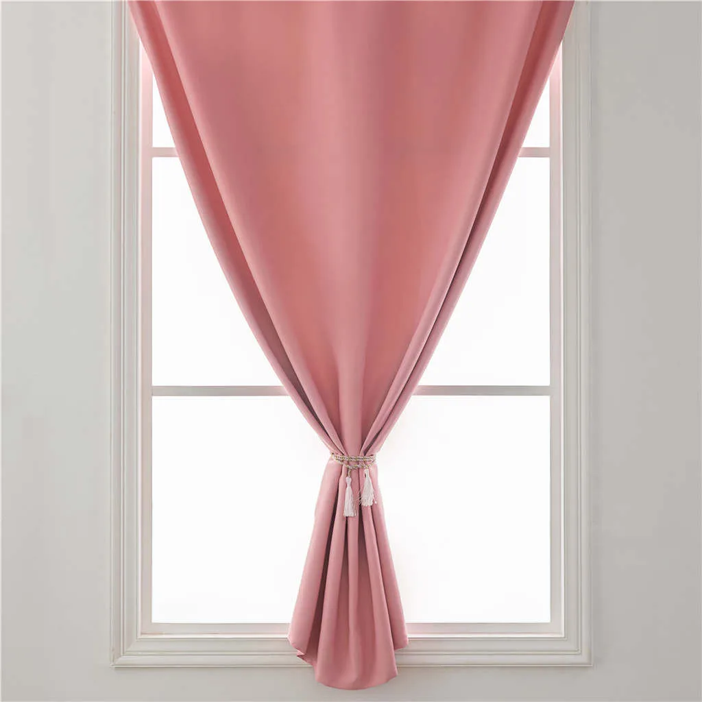 

Gacsidy Store 8sizes Fashion Solid Color Punch-Free Double-Sided Stickers Blackout Curtains Modern bedroom Living Room Curtains