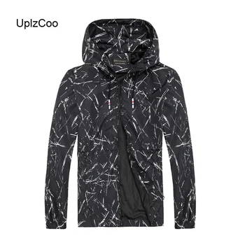 

UplzCoo Men Jacket Loose Spring New Casual Hooded Jacket Men's Jacket Fashion Men's Jacket Large Size Brand Clothing 6XL FM079