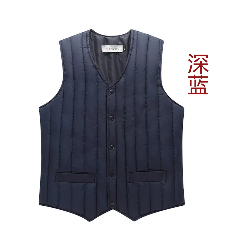 

2019 Winter Down cotton Vest Men Fashion V-neck Bodywarmer Slim Waistcoat Sleeveless Jacket men Gilet homme S-4XL