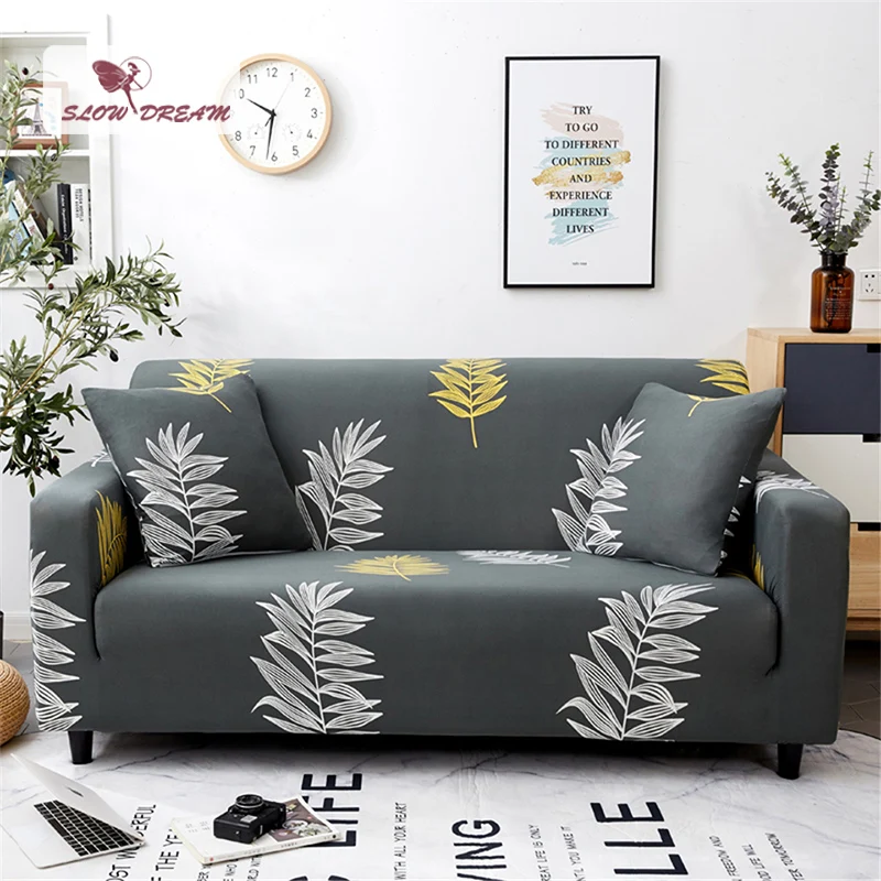 

Slowdream Decor Home Couch Cover Stretch Elastic Anti-Dirty Removable Living Room Modern Double Love Single 3/4Seat Slipcover