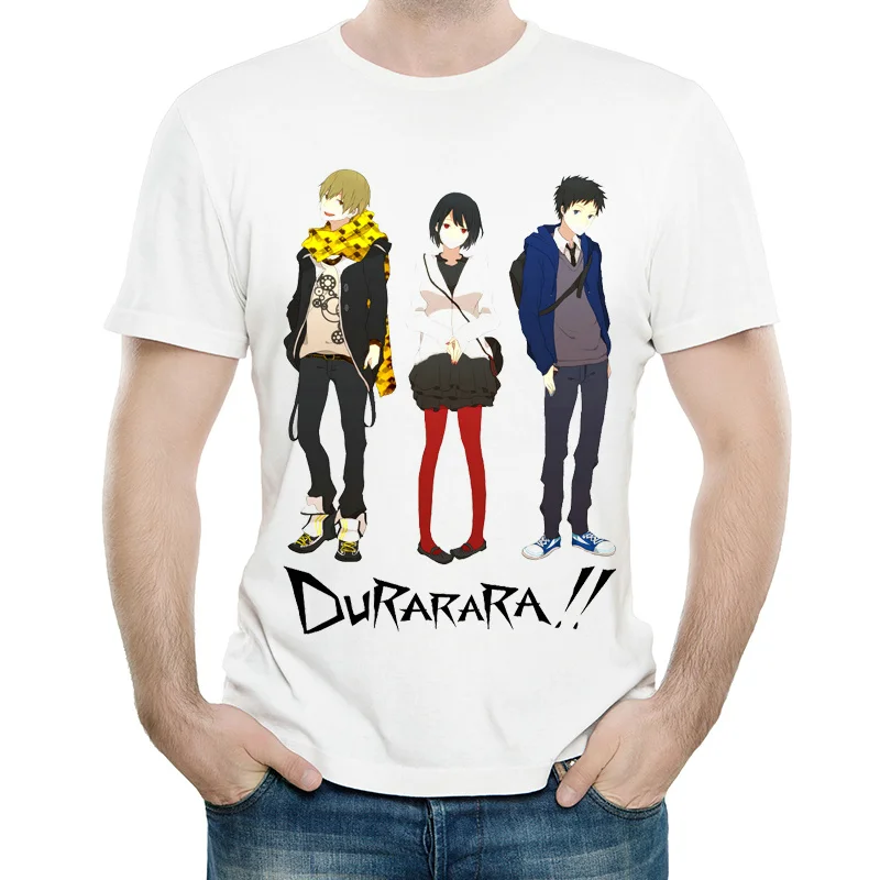 Футболка DRRR с аниме Мужская модная футболка DuRaRaRa белого цвета Повседневная