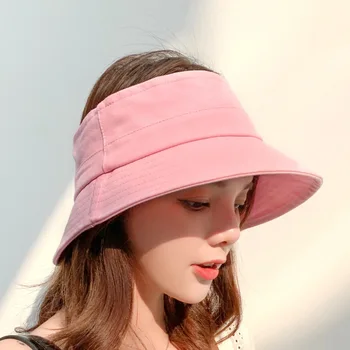 

Korean-Style Solid Color Topless Hat Outdoor Movement Quick-Drying Sun Cap Remain Outdoor Sun Visor Tid Hat Lady Summer Hats