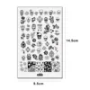 Big Rectangle Stamping Plate Rock SKull Rose Pattern Manicure Halloween Nail Art Stamp template Stencil Tools 9.5*14.5CM D09 2