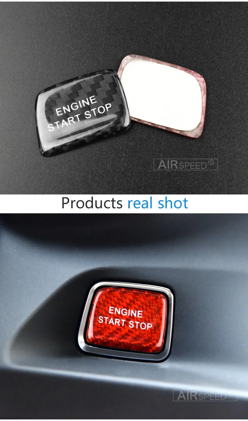 Chevrolet Camaro 2016+ Accessories Car Engine Start Stop Button Sticker Carbon Fiber Switch Button Cover Decoration (6)