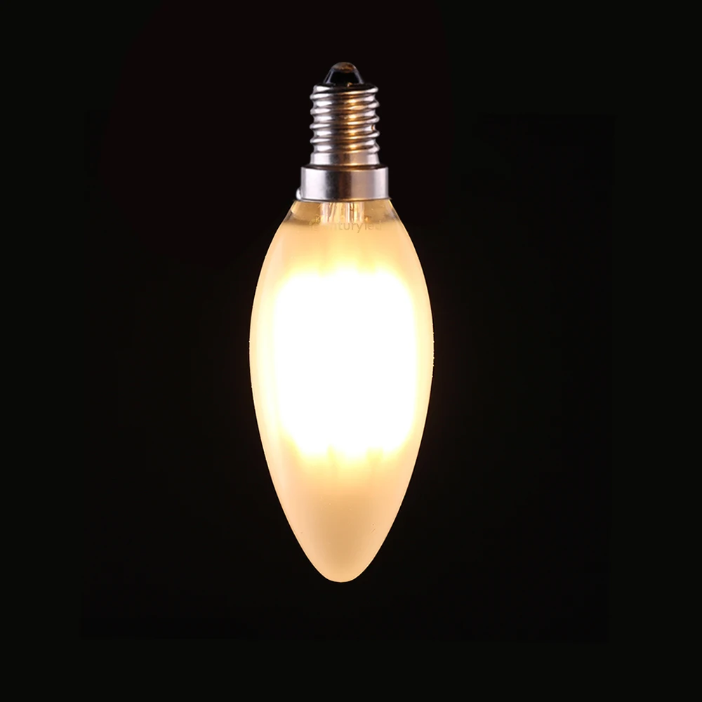 4W 6W,Retro LED Filament Bulb,C35 Frosted Candle Style,E12 E14 Base