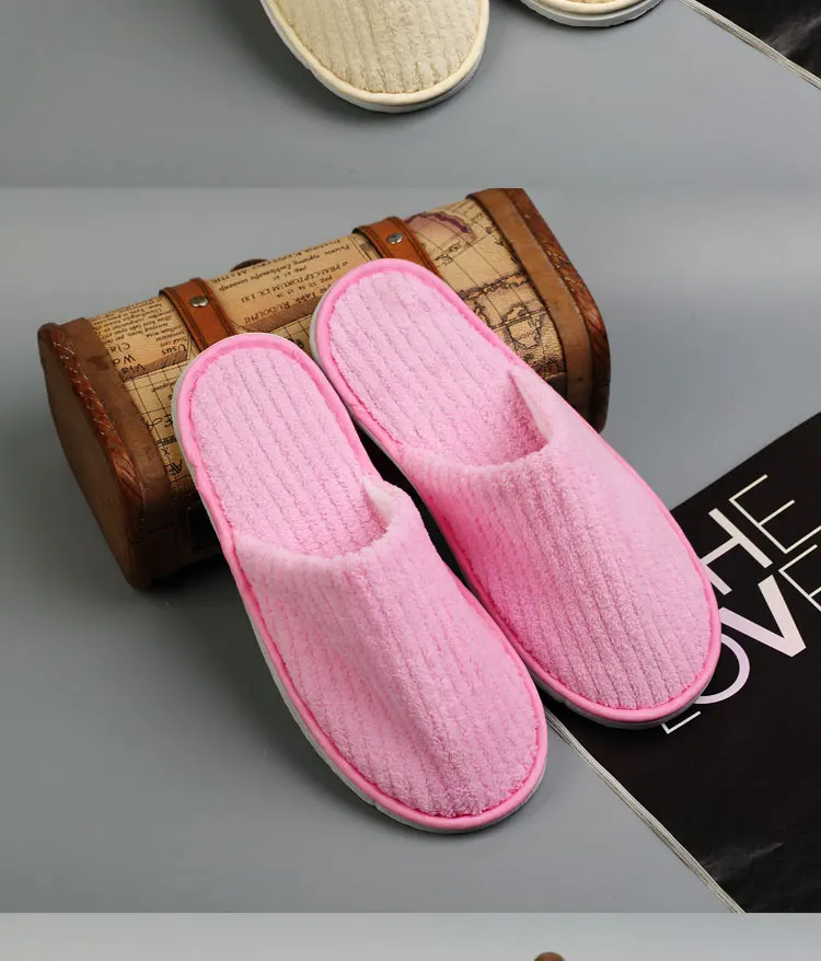 10 pairs Disposable Slippers Hotel Beauty Salon Room open toe Slippers Washable terry cloth Couple big size Slippers