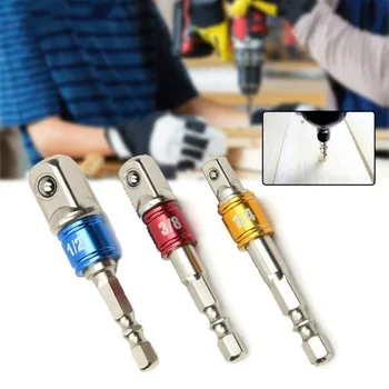 

3pcs/set Chrome Vanadium Steel Socket Adapter Hex Shank to Square Extension Drill Bits Bar Hex Bit Set Power Tools Colorful