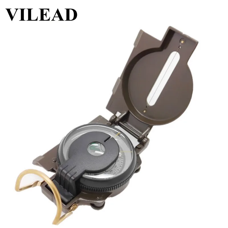 

Outdoor Portable Multifunction Compass Military Level Directional Metal Folding Lens Box Compass Dividing Ruler Equipment