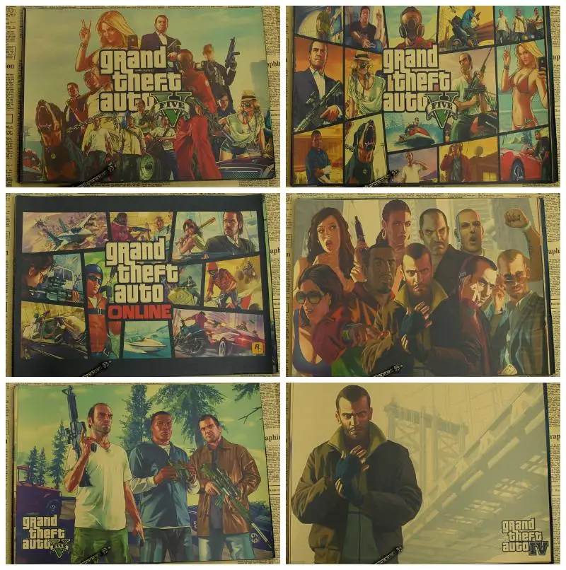

GTA Poster Game San Andreas wall sticker kraft poster