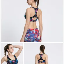 Принт фитнес дышащий спортивный бюстгальтер Антибактериальный быстросохнущие Спортивные Бюстгальтеры Топ Мягкий для женщин бег Йога Тренажерный Зал Тренировка