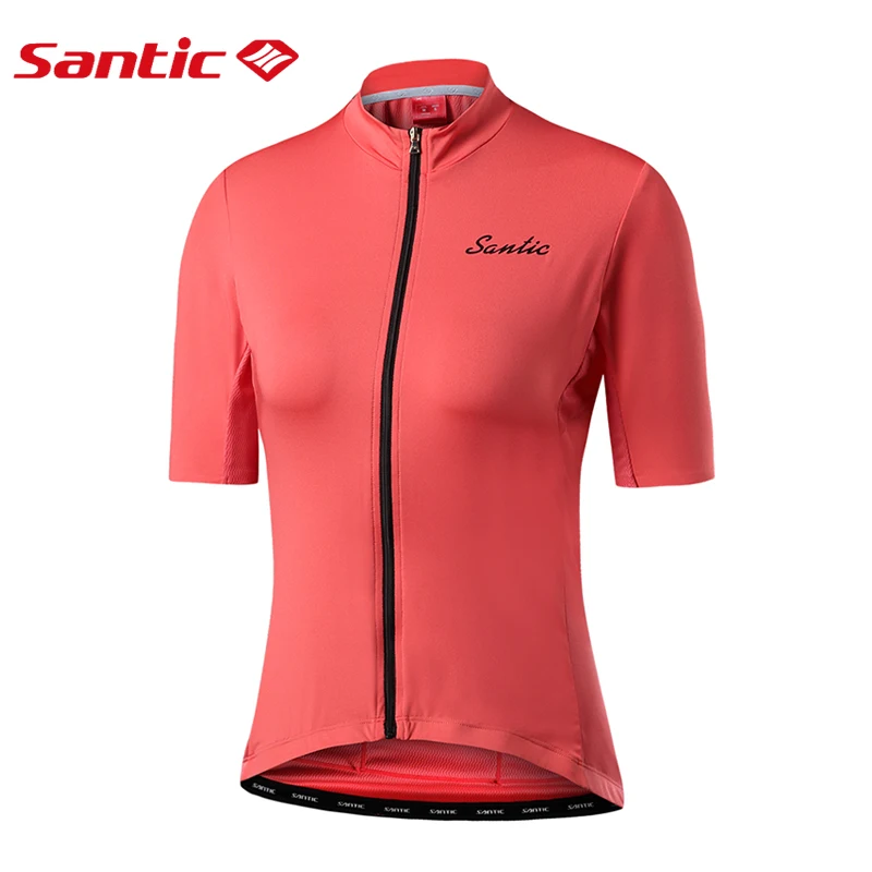 Santic Женская велосипедная майка с коротким рукавом MTB дорожный велосипед Pro