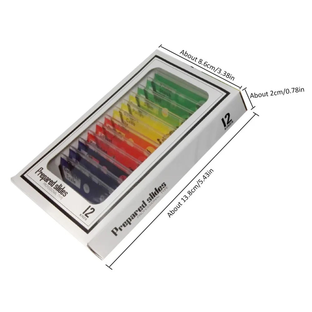 12 шт. микроскоп аксессуар пластик животное образец растения слайд набор для детей биологическое образование