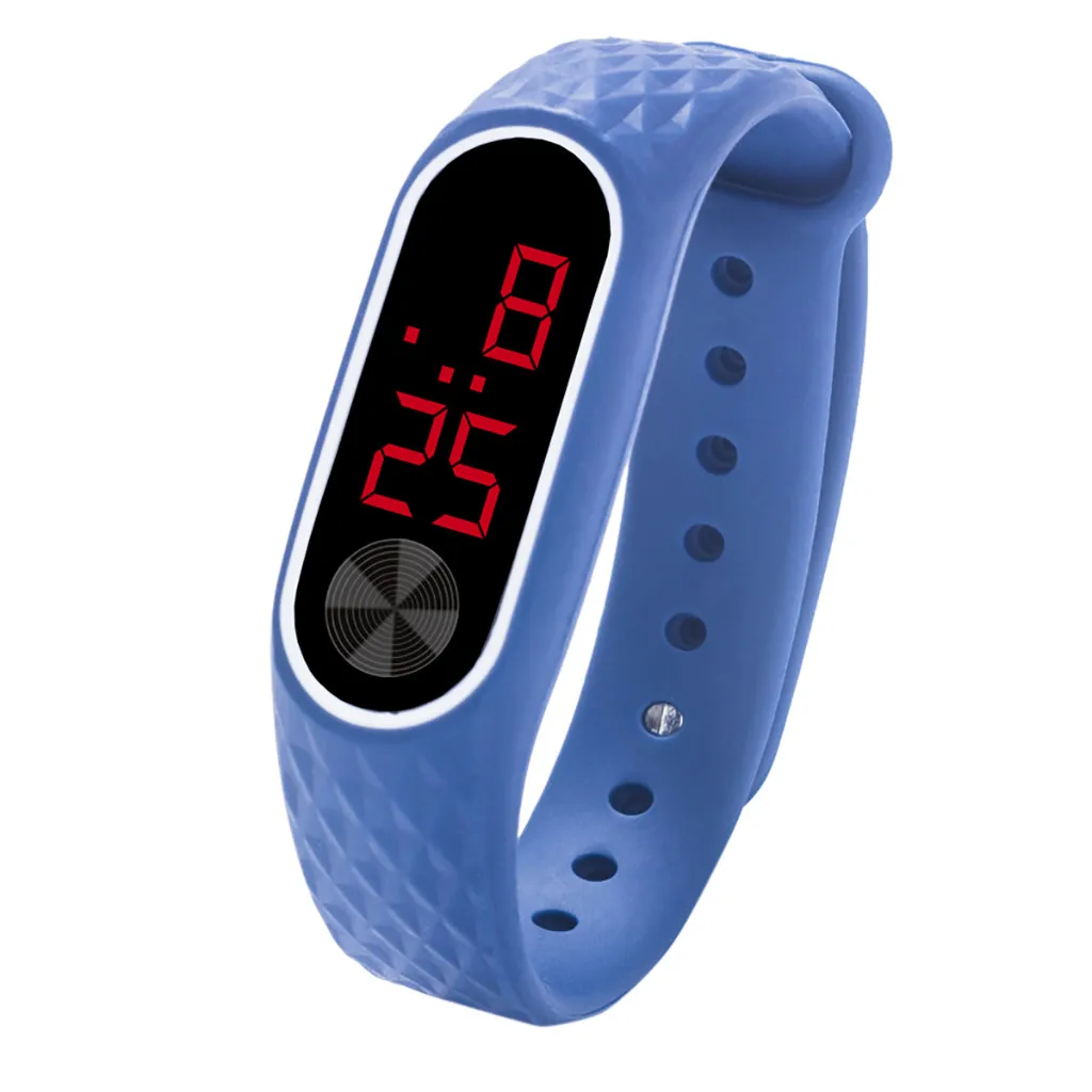 

Genvivia electronic clock man Sports Watch LED Digital Display Bracelet Watch Children's Students Silica Gel #3.5