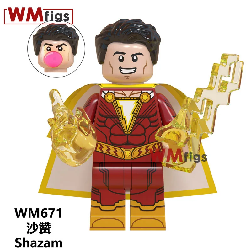 

WM671 Legoings Shazam Action Figures Freddy Freeman Black Adam Pedro Mary Marvel Building Blocks DC Heroes Children Toys Gift