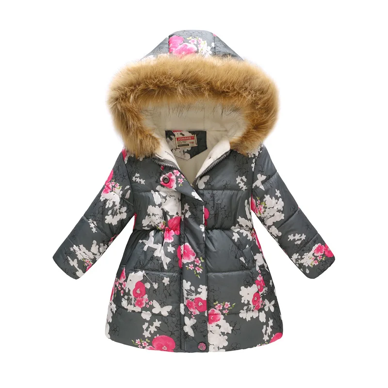 Girls Jackets Winter Coats Cotton-Padded Girls Clothes Children Fur Collar Jackets For Girls Costume Kids Hooded Outerwear