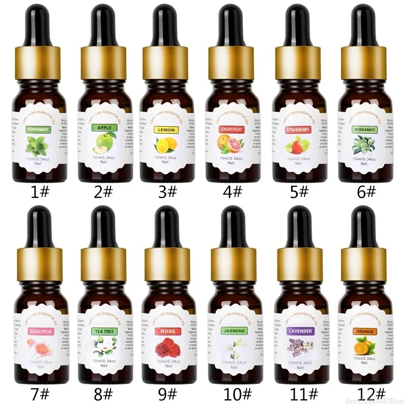 

10ml Flower Fruit Tea Tree Essential Oils for Humidifier Relieve Stress for Aromatherapy Diffusers Skin Care Help Sleep TSLM1