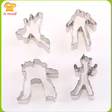 4 шт. Набор цветных коробок из нержавеющей стали печенье плесень для печенья робот