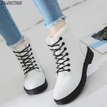 Г., Зимние удобные ботинки на платформе наивысшего качества женские ботильоны на шнуровке ботинки на резиновой подошве теплые женские ботинки, бархатная обувь