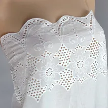 Cotton Voile Eyelet Embroidery Fabric For  Blouse Skirt Table Cloth  Wedding Skirts Textile Patchwork Sewing Cloth Fabrics X-539