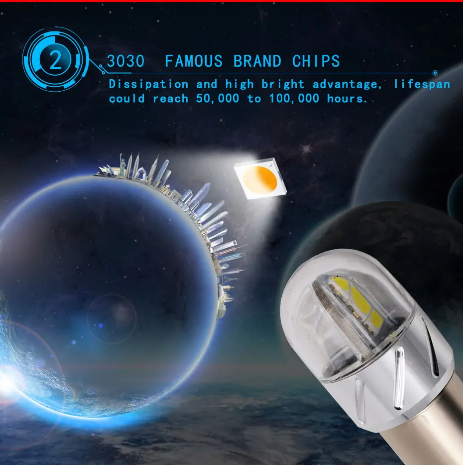 2X 12V-24V S25 P21W 1156 BA15S Led Light Blub 3030 6 LED Yellow White Reverse Light Backup Lamp Tail Bulb Turn Signal Lights (5)