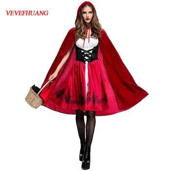

VEVEFHUANG Halloween Costumes For Women Sexy Cosplay Little Red Riding Hood Fantasy Game Uniforms Fancy Dress Outfit S-2XL Queen