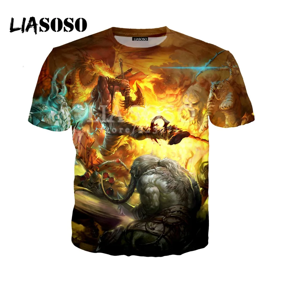  LIASOSO Summer New Men Women 3D Print Video Game Dota 2 T Shirt Fashion Short Sleeve Sweatshirt Hip