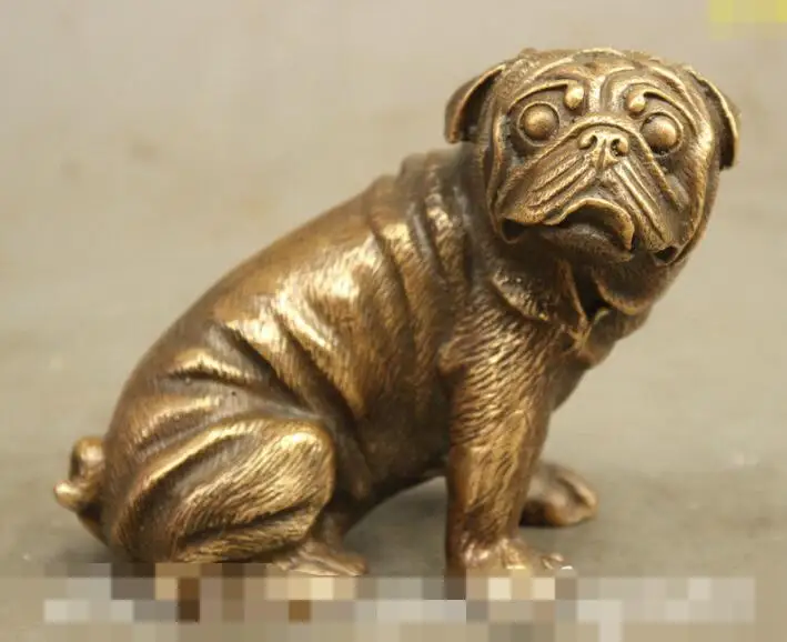 

S05647 Chinese Guard Door Bronze Copper Zodiac Dog Tibetan Mastiff Statue Sculpture Set
