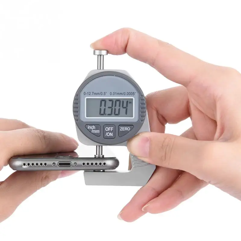 0-12.7mm/0.5 0.01mm / 0.0005 Digital LCD Readout Percentile Thickness Gauge Flat Measure Head Meter | Инструменты