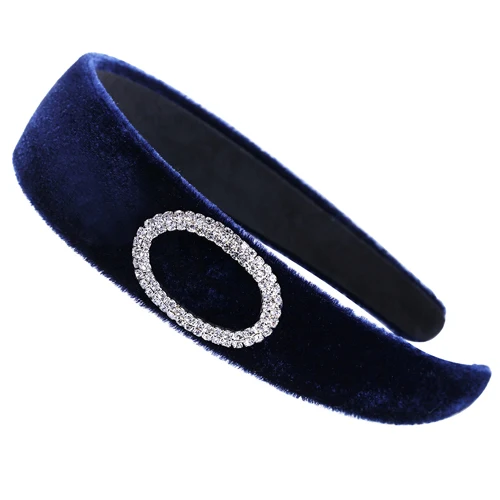 Oval Royal Blue Зимние теплые головная повязка, аксессуары для волос, музыкальная нота, Bow широкая повязка на волосы для девочек головной убор в виде ободка черный с головными повязками для Для женщин HB049 - Цвет: Oval Royal Blue