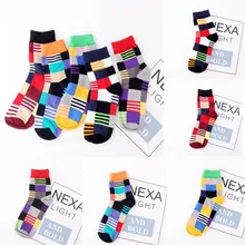 1 пара, мужские хлопчатобумажные носки, цветные жаккардовые носки в полоску, популярные цветные носки в горошек, длинные Веселые носки скейтбордиста, мужские носки под платье#30