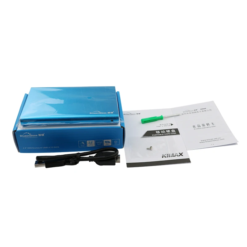 External Hard Drive Disk Enclosure Usb 3.0 Sata 2.5 Inch Portable Cases Hdd Support SSD Hard Drives for Windows new blueendless (8)
