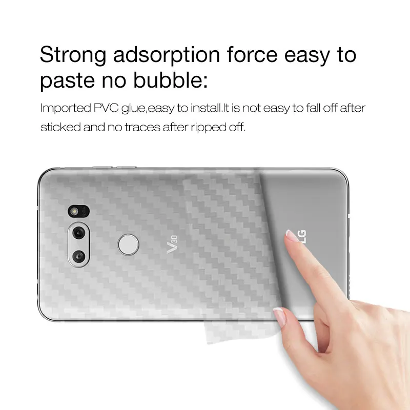 3Pcslot Back Protector Film On The For LG V30 G6 Q6 Plus 3D Full Coverage Screen Protector For LG G7 Plus V20 Carbon Fiber Film (6)