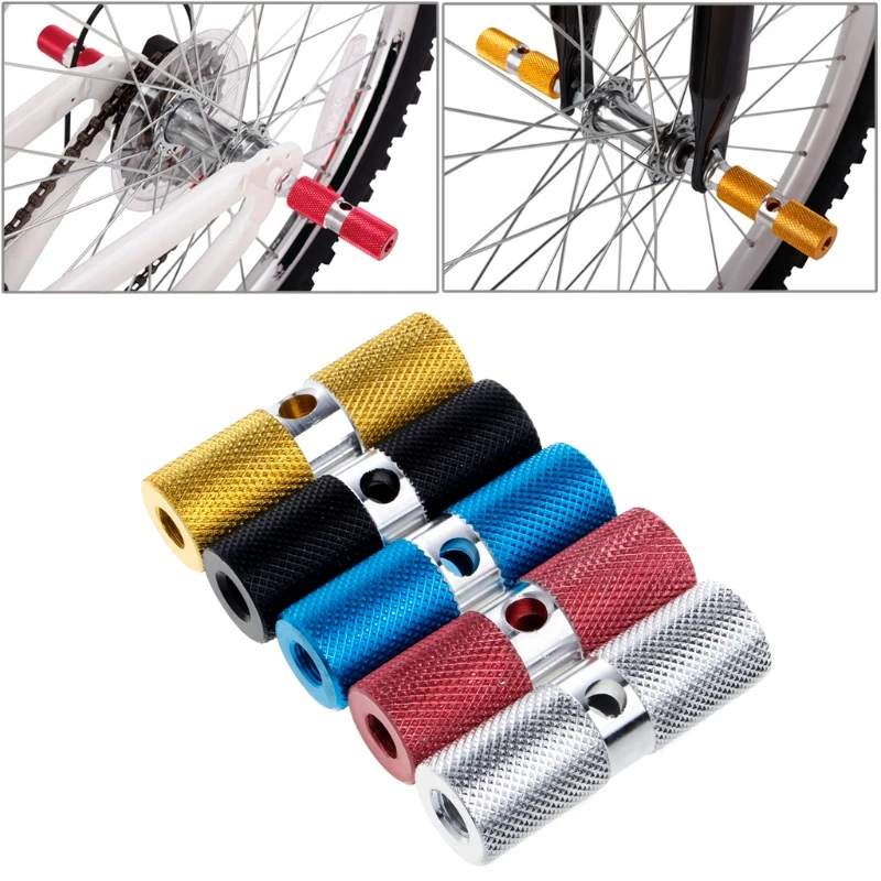 2x Aluminum Alloy Bicycle Pedal Front Rear Foot Stunt Peg Axle Bike