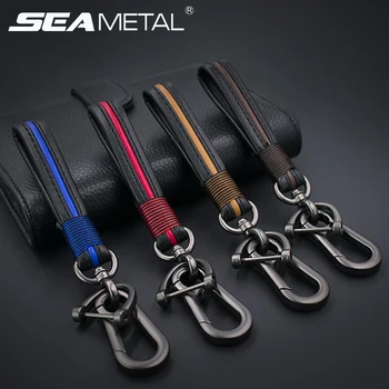 

Car Keychain Leather Keyring Gifts Metal Zinc Alloy Key Rings Chains Goods Car-styling Interior Accessories Men Styling Decor