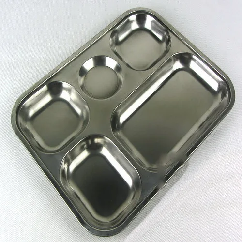 Thick-stainless-steel-snack-plate-cutlery-metal-deliveries-ruled-rice ...