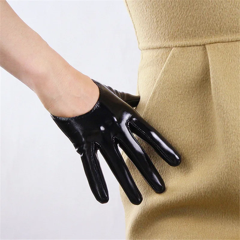 Модные женские длинные кожаные перчатки 70 см длиной выше локтя искусственная кожа Seiko без подкладки Черный TB16 - Цвет: 13CM