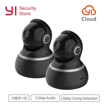 

YI Dome Camera 1080P Pan/Tilt/Zoom Wireless IP Cam WIFI Security Surveillance System 360 Degree Coverage Night Vision EU/US 2pc