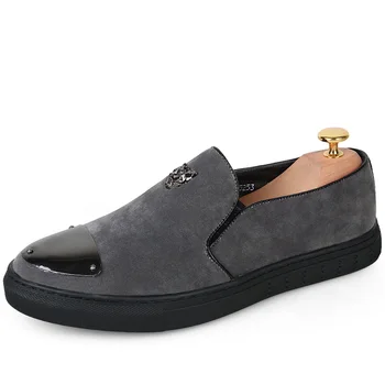 

Nice New Casual Shoes For Men Fashion Loafers Microfiber Leather Shoes Flat Shoes Chaussure Homme Spring Autumn Men Shoes
