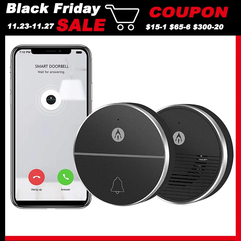 

Expandable Smart Wireless Wifi Smart Doorbell Chime Ring Ringtone Alert System Waterproof Intercom Doorbell Audio Free Shipping
