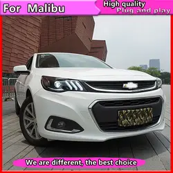 Стайлинга автомобилей фары в сборе для 2016-2018 Chevrolet Malibu светодиодный фар светодиодный DRL Hid би ксенон луч объектив динамический сигнал